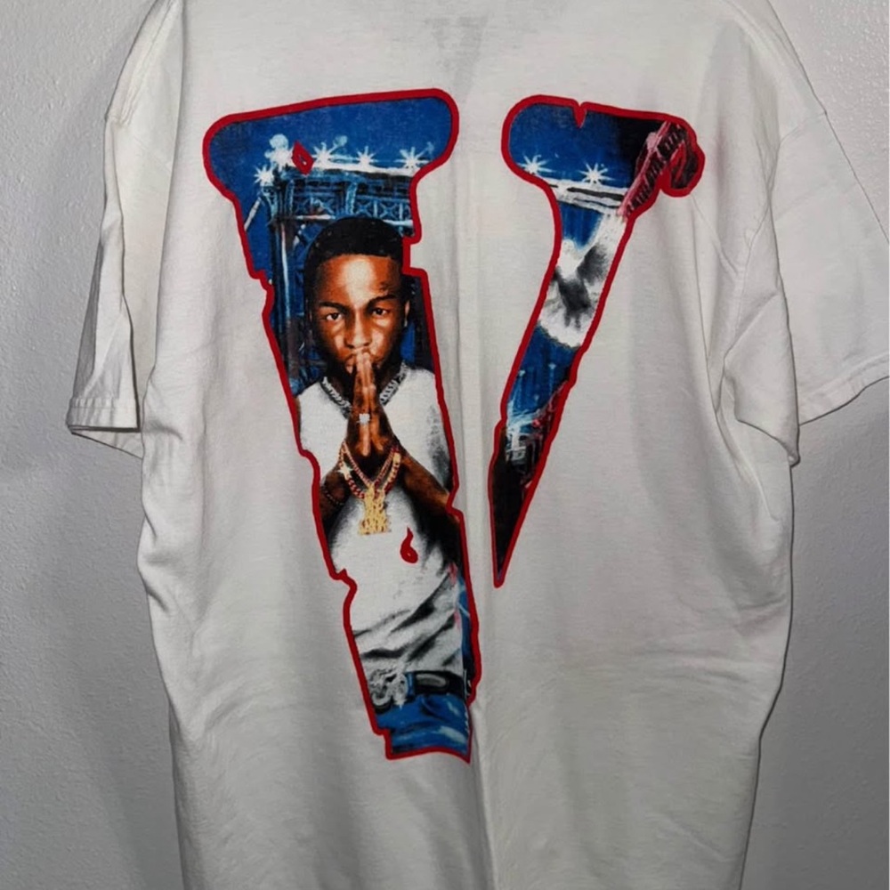 VLONE POP SMOKE White Graphic Tee